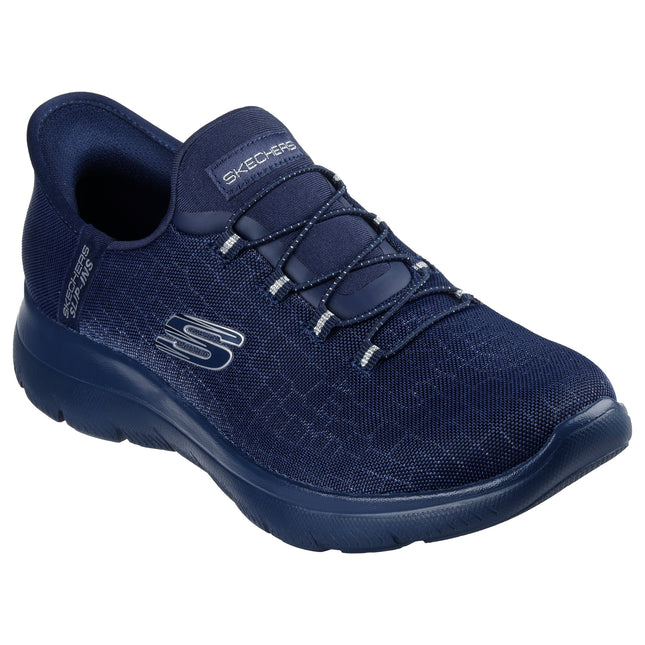 Skechers Women’s Summits Classy Night 150128 Slip-In Trainer – Sparkle Mesh Upper with Easy Hands-Free Entry & Cushioned Memory Foam