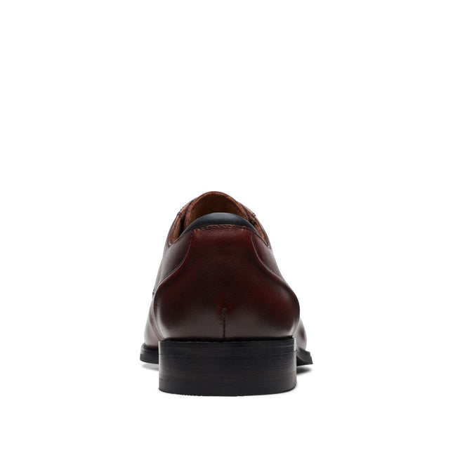 Clarks Mens Craft Arlo Lace – British Tan Leather Oxford Dress Shoe
