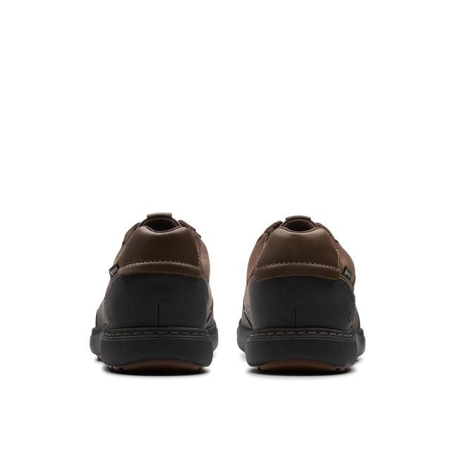 Clarks Men’s Mapstone Lo GTX Dark Brown Leather Waterproof Shoes – All-Weather Leather Lace-Ups with GORE-TEX®, Cushioned Comfort & Rugged Outsole