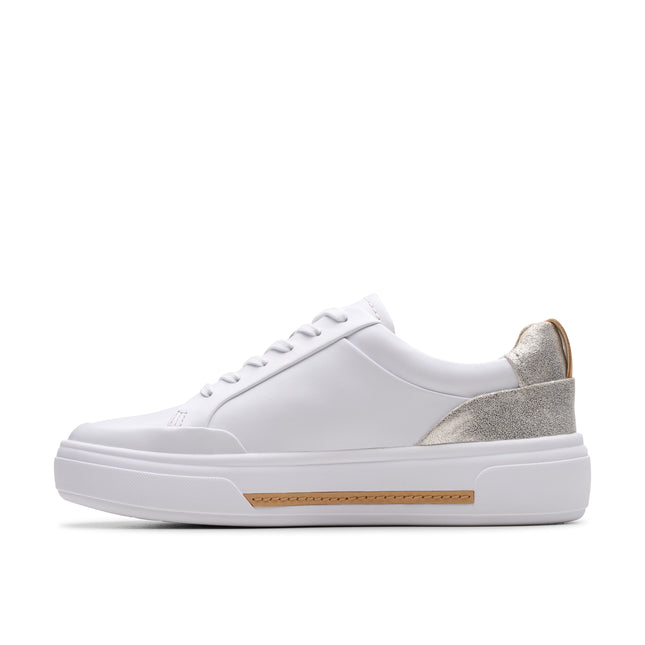 Clarks Women’s Hollyhock Zip Silver Trainers – Platform Lace-Up & Zip Casual Shoes with Contour Cushion Comfort