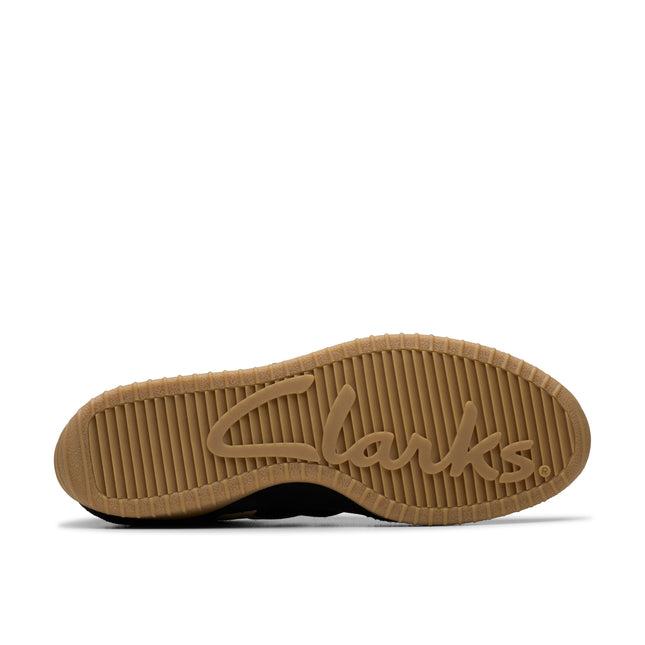 Clarks Women’s Meridor Lo Black Leather Trainers – Low-Profile Casual Shoes with Contour Cushion™ Comfort & Everyday Versatility
