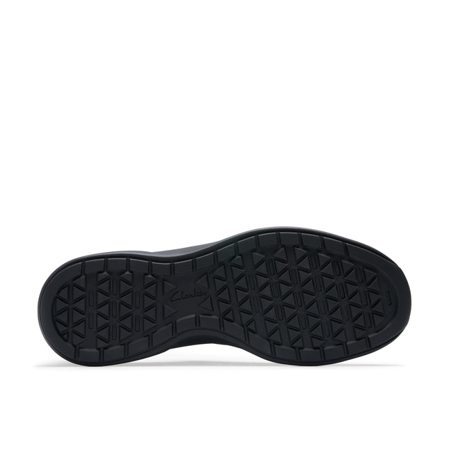 Clarks Mullan Easy Black Leather Men’s Lace-Up Trainers – Comfortable Everyday Casual Shoes with Cushioned Footbed & Easy-Entry Design