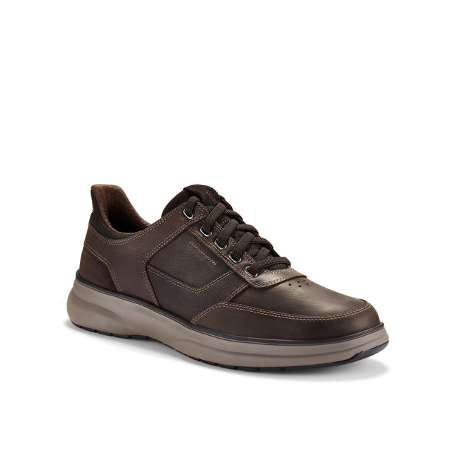 Clarks Men’s Mullan Easy Dark Brown Leather Wide-Fit Lace-Up Shoes – Comfortable Everyday Casual Shoes with CushionMax Comfort & Easy-Entry Design
