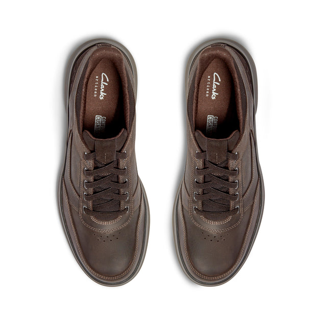 Clarks Men’s Mullan Easy Dark Brown Leather Wide-Fit Lace-Up Shoes – Comfortable Everyday Casual Shoes with CushionMax Comfort & Easy-Entry Design