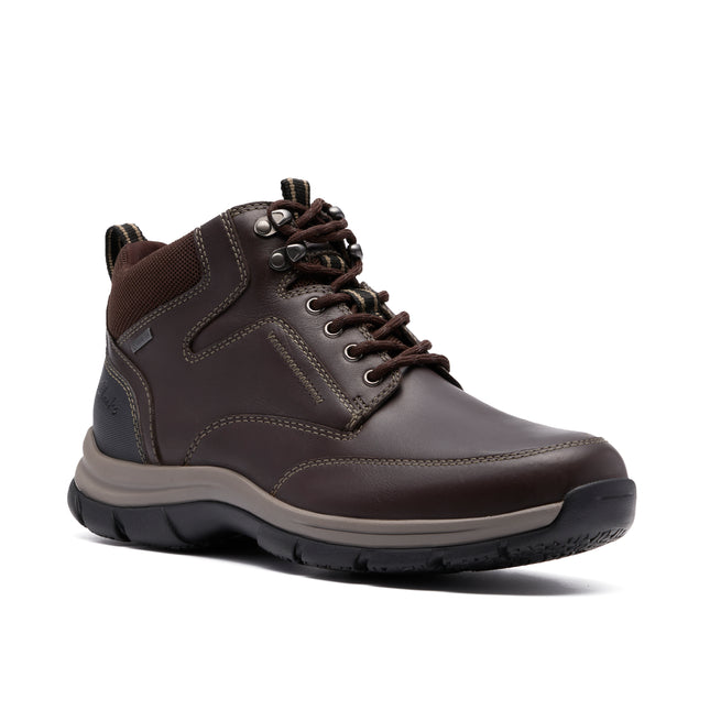 Clarks Spypath Hi GTX Dark Brown Leather Waterproof Hiking / Outdoor Boots – Durable Gore-Tex Mid-Height Boots with Comfort Cushioning & Grip Sole
