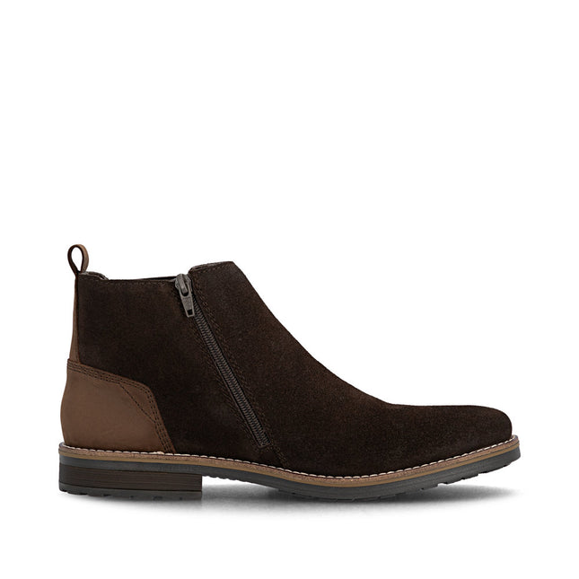 Rieker Men’s 33253-25 Brown Chelsea-Style Ankle Boots – Easy On/Off Leather Boots with Side Zip, Anti-Stress Comfort Sole & Everyday Grip