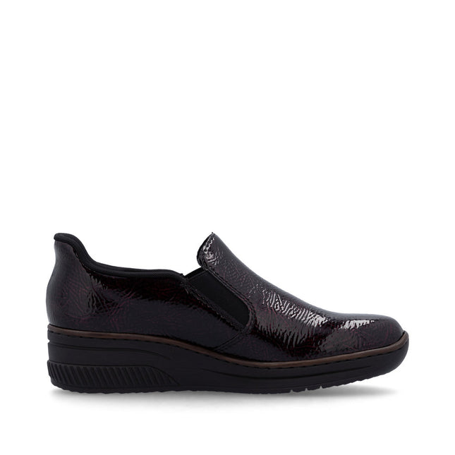 Rieker 48761-35 Dark Burgundy Womens Slip-on Shoe