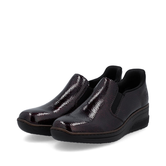 Rieker 48761-35 Dark Burgundy Womens Slip-on Shoe