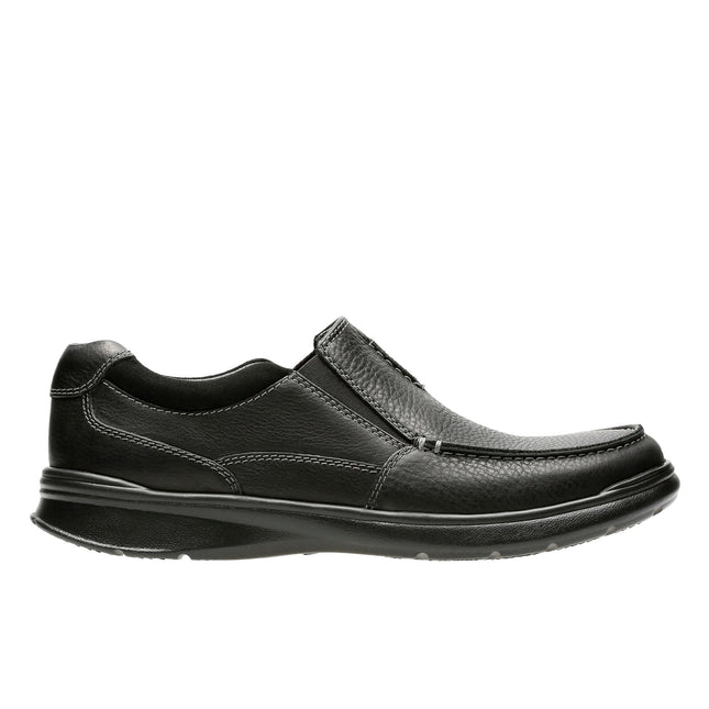 Clarks Cotrell Free Black Oily Leather - Wide Width - Lightweight & Long-lasting