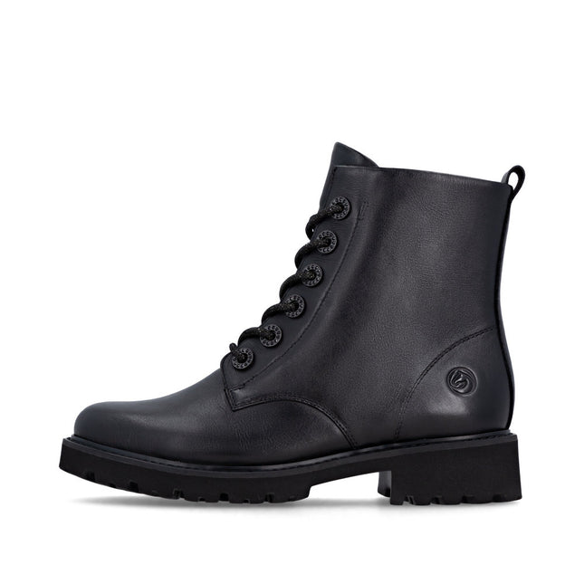 Remonte D8653-00 Black Leather Womens Ankle Boot