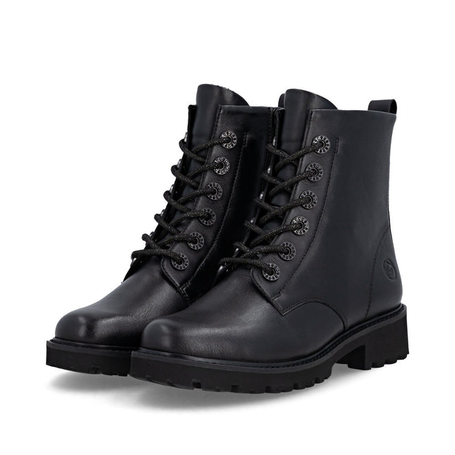 Remonte D8653-00 Black Leather Womens Ankle Boot