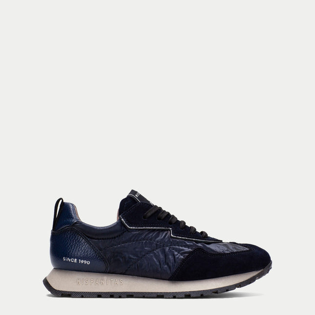 Hispanitas Women’s Kansas Navy Leather Trainer – Premium Lace-Up Sneaker with Triflow® Cushioning & Removable Insole