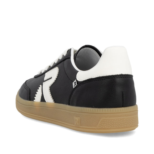 Rieker U2200-00 Black Leather Slip-On Sneakers – Lightweight Casual Trainers with Cushioned Comfort & Easy Slip-On Design