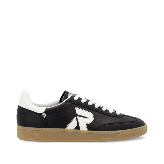 Rieker U2200-00 Black Leather Slip-On Sneakers – Lightweight Casual Trainers with Cushioned Comfort & Easy Slip-On Design