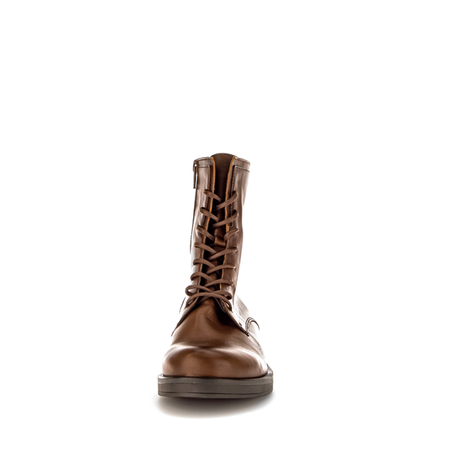 Gabor Women’s 71.791.28 Hay Brown Leather Ankle Boot – Lace & Side Zip Comfort Boot