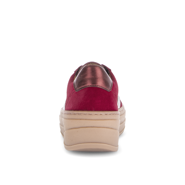 Gabor Women’s 73.350.15 Platform Trainer – Dark Red Suede Lace-Up Sneaker with Removable Footbed & Wedge Sole