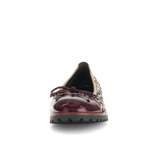 Gabor Women’s 74.100.32 Print Burgundy Flat Pump – Lace-Up Comfort Sneaker with Printed Panels