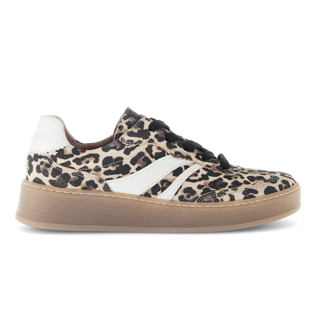 Gabor Women’s 76.475.90 Beige Print Trainer – Lace-Up Comfort Sneaker with Printed Panels